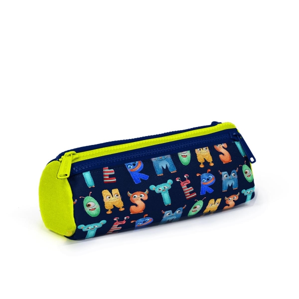 Coral High Kids Lacivert Neon Sarı Monster Desenli USB'li 2'li Okul Çanta Seti SET0123826 - 6