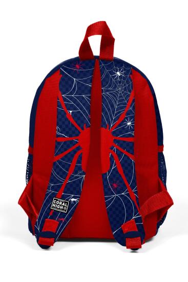 Minik Yuva Sırt Çantası Lacivert Kırmızı Örümcek Desenli İki Bölmeli 23520 - 4