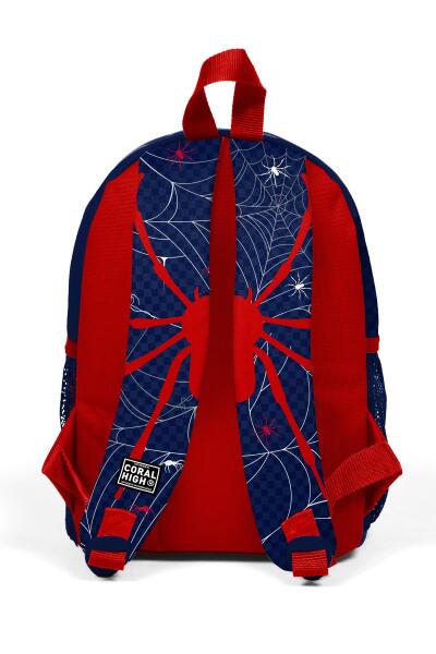 Minik Yuva Sırt Çantası Lacivert Kırmızı Örümcek Desenli İki Bölmeli 23520 - 4