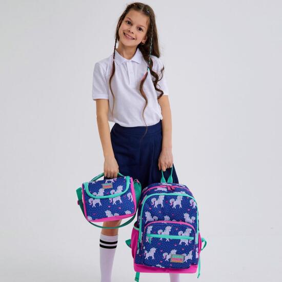 Coral High Kids Lacivert Pembe Unicorn Desenli 3’lü Okul Çanta Seti SET0123467 - 2
