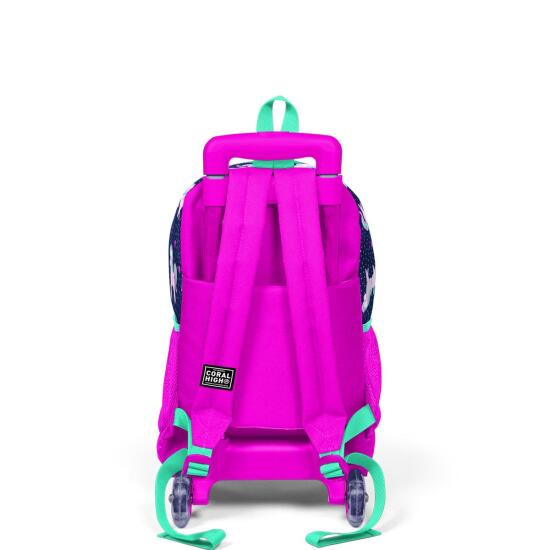 Coral High Kids Lacivert Pembe Unicorn Desenli Çekçekli 3'lü Çanta Seti SET0123366 - 5