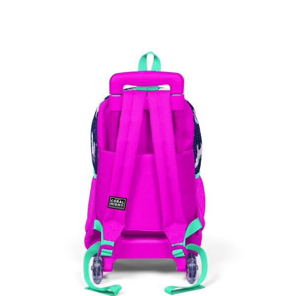 Coral High Kids Lacivert Pembe Unicorn Desenli Çekçekli 3'lü Çanta Seti SET0123366 - 5