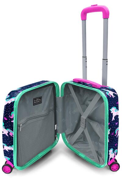 Coral High Kids Lacivert Pembe Unicorn Desenli Çocuk Valizi 16713 - 4