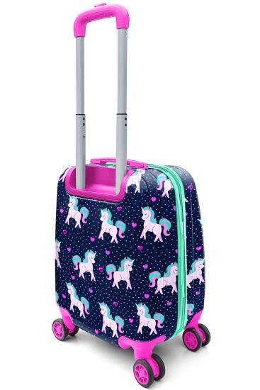 Coral High Kids Lacivert Pembe Unicorn Desenli Çocuk Valizi 16713 - 6