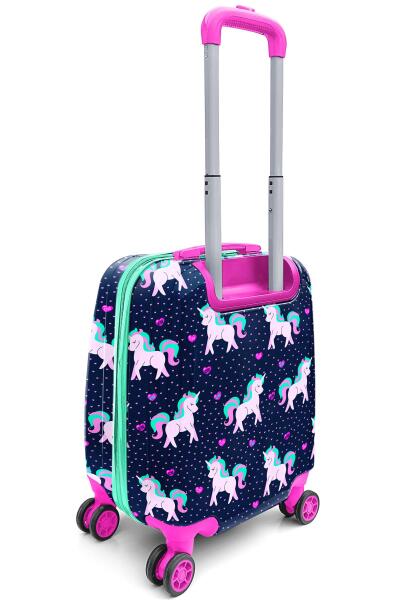 Coral High Kids Lacivert Pembe Unicorn Desenli Çocuk Valizi 16713 - 9