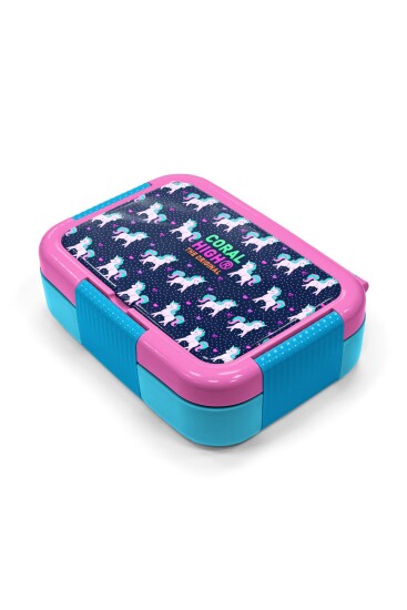 Coral High Kids Lacivert Pembe Unicorn Desenli Paslanmaz Çelik Beslenme Kabı 39219 - 2