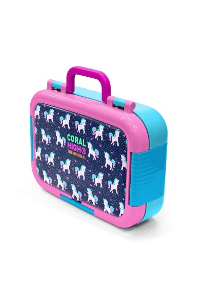 Coral High Kids Lacivert Pembe Unicorn Desenli Paslanmaz Çelik Beslenme Kabı 39219 - 4