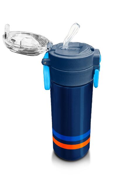 Coral High Kids Lacivert Pipetli ve Direkt İçim Çelik Termos 500 ml 31928 - 5