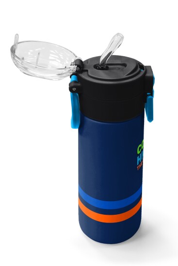 Coral High Kids Lacivert Pipetli ve Direkt İçim Çelik Termos 500 ml 31928 - 5