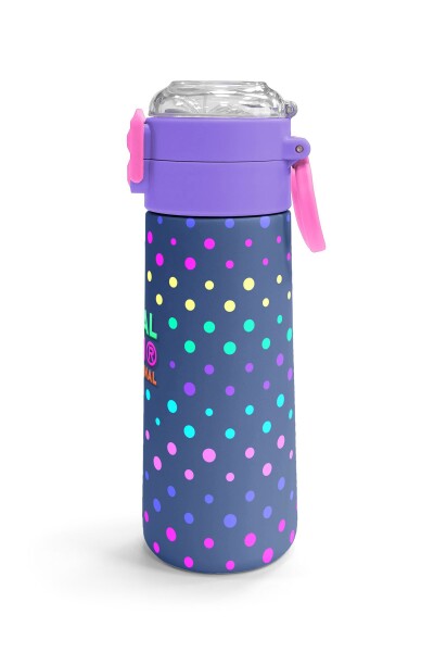 Coral High Kids Lacivert Puantiyeli Desenli Pipetli ve Direkt İçim Çelik Termos 500 ml 31872 - 3