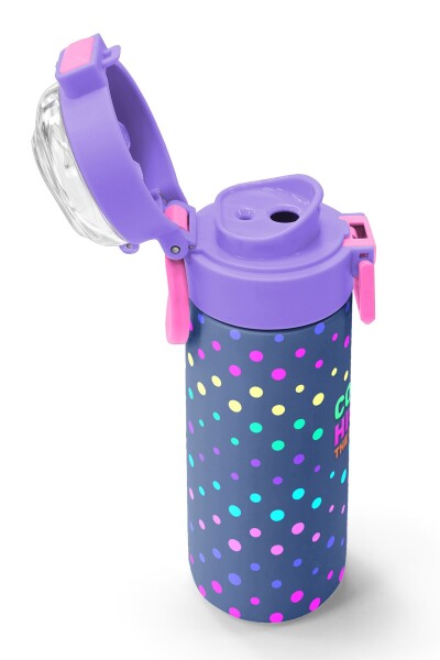 Coral High Kids Lacivert Puantiyeli Desenli Pipetli ve Direkt İçim Çelik Termos 500 ml 31872 - 6