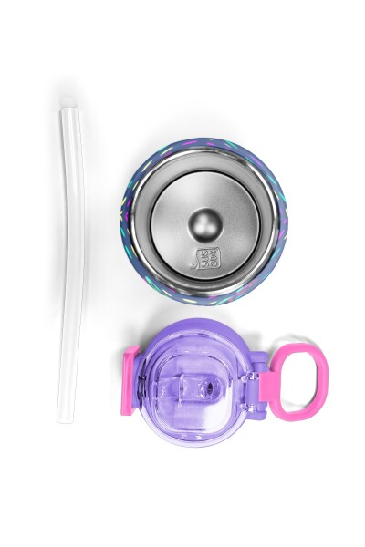Coral High Kids Lacivert Puantiyeli Desenli Pipetli ve Direkt İçim Çelik Termos 500 ml 31872 - 7