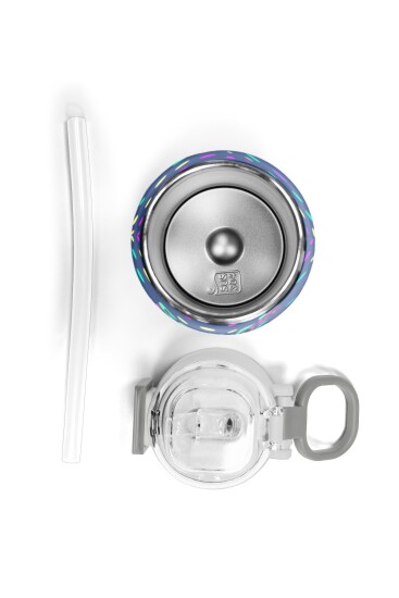 Coral High Kids Lacivert Puantiyeli Desenli Pipetli ve Direkt İçim Çelik Termos 500 ml 31872 - 7