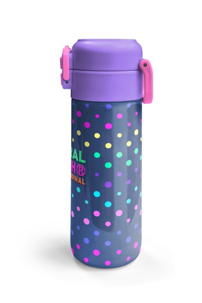 Coral High Kids Lacivert Puantiyeli Desenli Pipetli ve Direkt İçim Çelik Termos 500 ml 31872 - 6