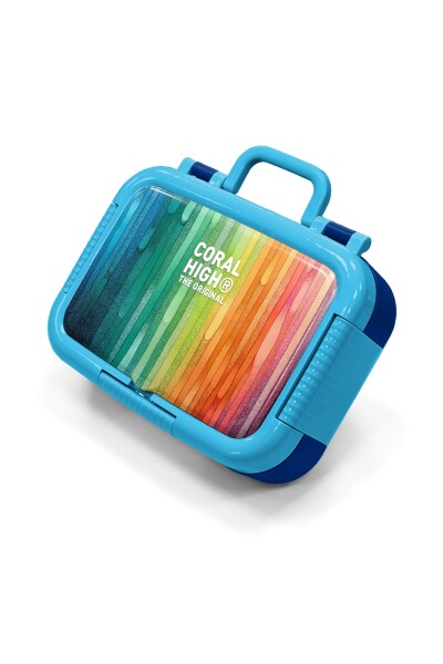 Coral High Kids Lacivert Renkli Çizgili Desenli Paslanmaz Çelik Beslenme Kabı 39197 - 1