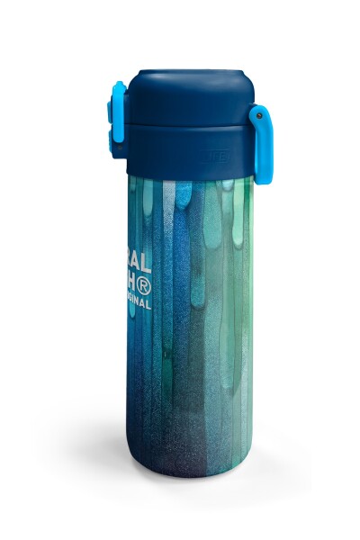 Coral High Kids Lacivert Renkli Çizgili Desenli Pipetli ve Direkt İçim Çelik Termos 500 ml 31890 - 6