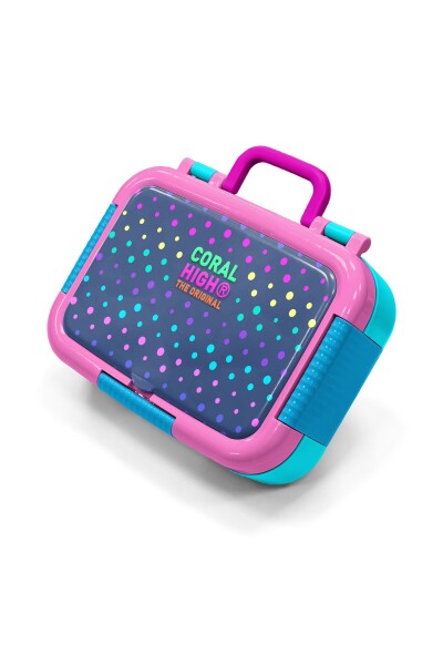 Coral High Kids Lacivert Renkli Puantiye Desenli Paslanmaz Çelik Beslenme Kabı 39179 - 1