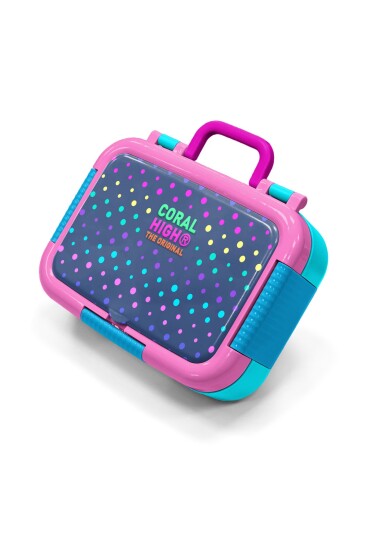 Coral High Kids Lacivert Renkli Puantiye Desenli Paslanmaz Çelik Beslenme Kabı 39179 - 1