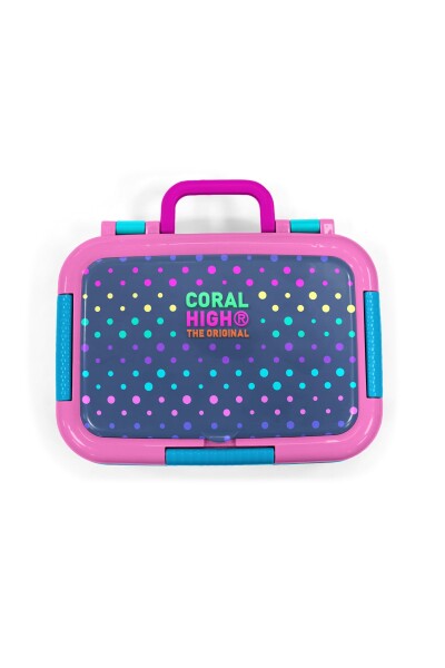 Coral High Kids Lacivert Renkli Puantiye Desenli Paslanmaz Çelik Beslenme Kabı 39179 - 5