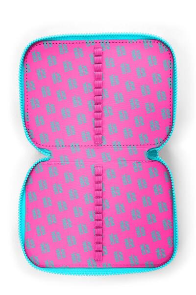 Coral High Kids Lacivert Renkli Puantiyeli Çift Katlı Kalem Çanta 11142 - 7