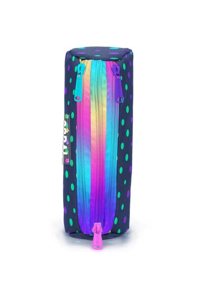 Coral High Kids Lacivert Renkli Puantiyeli Üç Bölmeli Kalem Çantası 11172 - 2