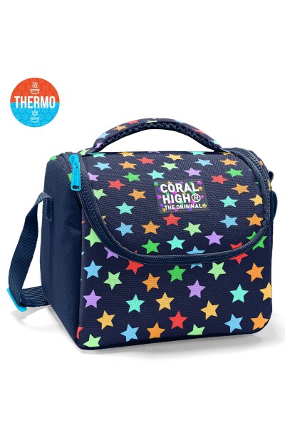 Coral High Kids Lacivert Renkli Yıldız Desenli Çekçekli 3'lü Çanta Seti SET0134009 - 3