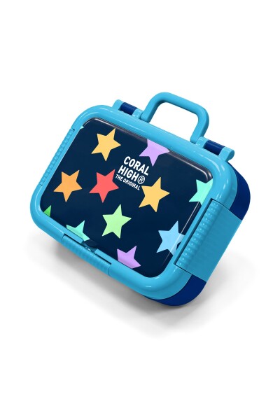 Coral High Kids Lacivert Renkli Yıldız Desenli Paslanmaz Çelik Beslenme Kabı 39109 - 1