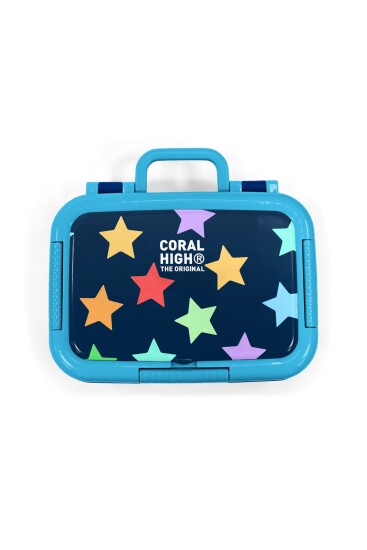 Coral High Kids Lacivert Renkli Yıldız Desenli Paslanmaz Çelik Beslenme Kabı 39109 - 5
