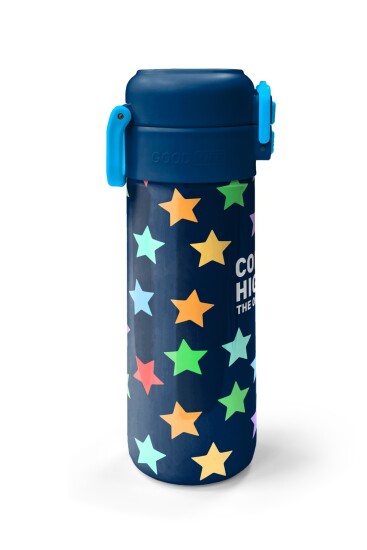 Coral High Kids Lacivert Renkli Yıldız Desenli Pipetli ve Direkt İçim Çelik Termos 500 ml 38109 - 5