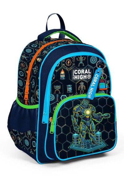 Coral High Kids Lacivert Robot Desenli 3'lü Okul Çanta Seti SET0133246 - 2
