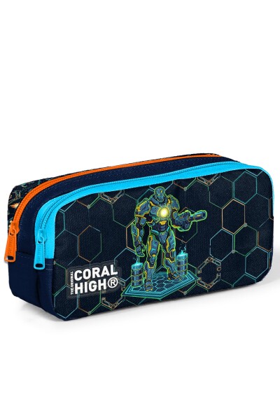 Coral High Kids Lacivert Robot Desenli 3'lü Okul Çanta Seti SET0133246 - 4