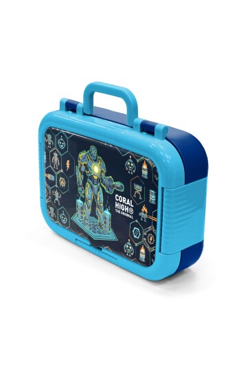 Coral High Kids Lacivert Robot Desenli Paslanmaz Çelik Beslenme Kabı 39146 - 4