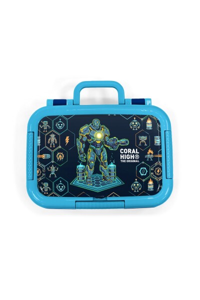 Coral High Kids Lacivert Robot Desenli Paslanmaz Çelik Beslenme Kabı 39146 - 5
