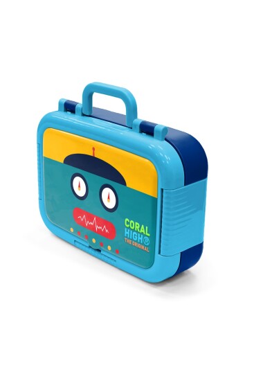 Coral High Kids Lacivert Robot Desenli Paslanmaz Çelik Beslenme Kabı 39223 - 4