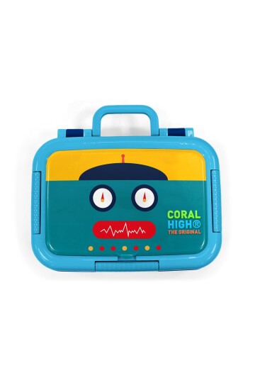 Coral High Kids Lacivert Robot Desenli Paslanmaz Çelik Beslenme Kabı 39223 - 5