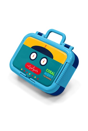 Coral High Kids Lacivert Robot Desenli Paslanmaz Çelik Beslenme Kabı 39223 - Coral High