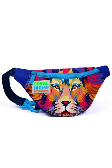 Coral High Kids Lacivert Saks Aslan Desenli Bel Çantası 12613 - Coral High KIDS