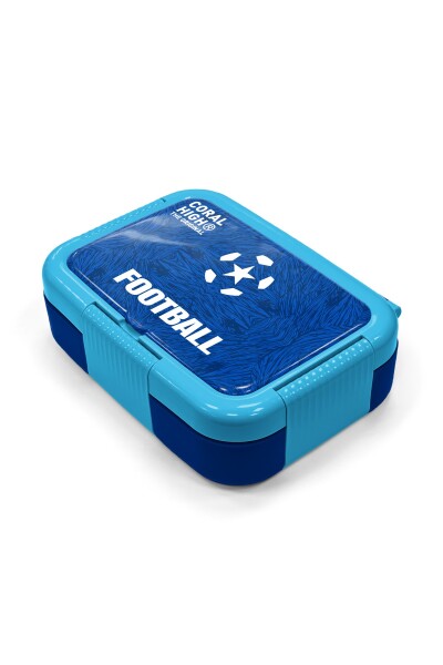 Coral High Kids Lacivert Saks Futbol Desenli Paslanmaz Çelik Beslenme Kabı 39204 - 2