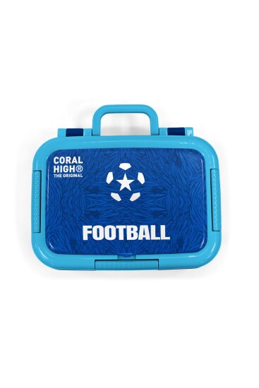 Coral High Kids Lacivert Saks Futbol Desenli Paslanmaz Çelik Beslenme Kabı 39204 - 5