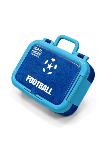 Coral High Kids Lacivert Saks Futbol Desenli Paslanmaz Çelik Beslenme Kabı 39204 - Coral High