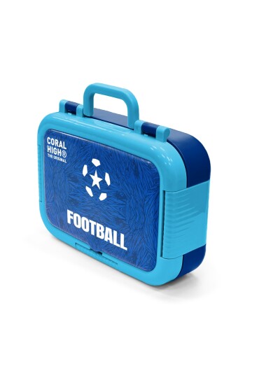 Coral High Kids Lacivert Saks Futbol Desenli Paslanmaz Çelik Beslenme Kabı 39204 - 4