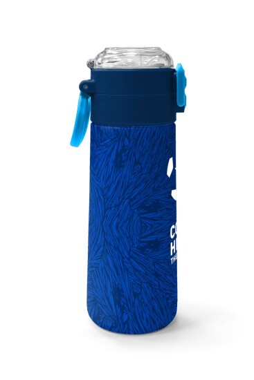 Coral High Kids Lacivert Saks Futbol Desenli Pipetli ve Direkt İçim Çelik Termos 500 ml 31897 - 2