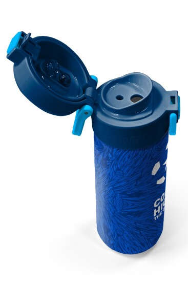 Coral High Kids Lacivert Saks Futbol Desenli Pipetli ve Direkt İçim Çelik Termos 500 ml 31897 - 3