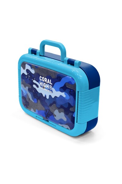 Coral High Kids Lacivert Saks Kamuflaj Desenli Paslanmaz Çelik Beslenme Kabı 39196 - 4