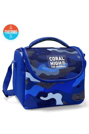 Coral High Kids Lacivert Saks Kamuflaj Desenli Thermo Beslenme Çantası 22789 