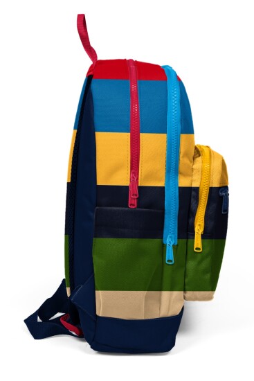 Coral High Kids Lacivert Sarı Kırmızı Çizgi Desenli Okul Sırt Çantası 33212 - 5