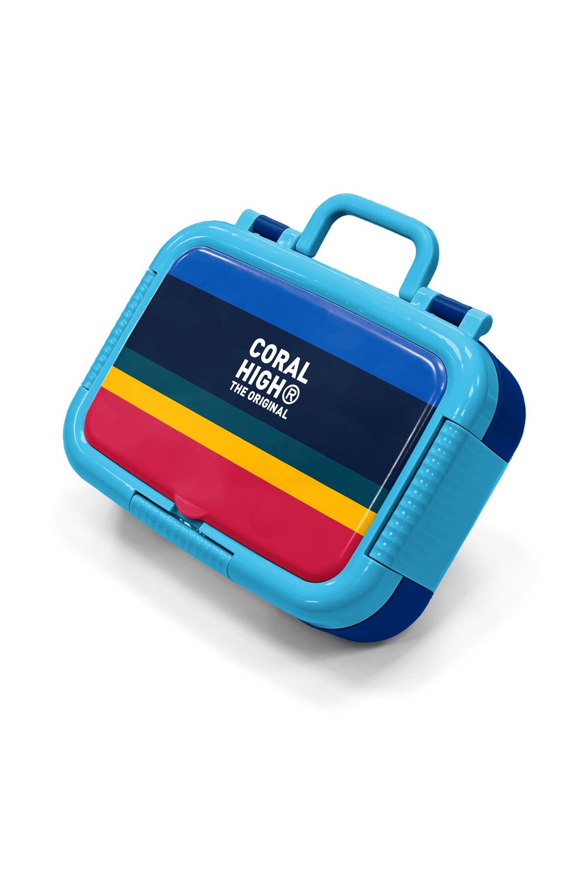 Coral High Kids Lacivert Sarı Kırmızı Çizgi Desenli Paslanmaz Çelik Beslenme Kabı 39122