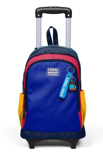 Coral High Kids Lacivert Sarı Kırmızı Üç Bölmeli Çekçekli Okul Sırt Çantası 34022 - 8