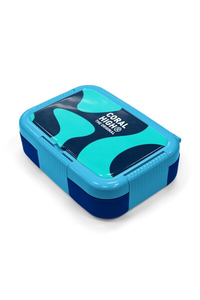 Coral High Kids Lacivert Turkuaz Desenli Paslanmaz Çelik Beslenme Kabı 39193 - 2
