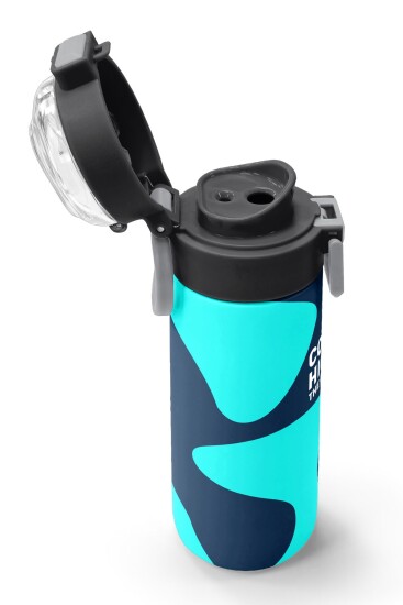 Coral High Kids Lacivert Turkuaz Desenli Pipetli ve Direkt İçim Çelik Termos 500 ml 31886 - 6